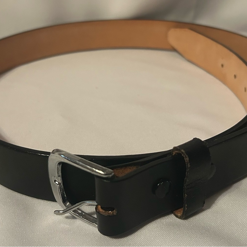Classic Black Leather Men's Belt